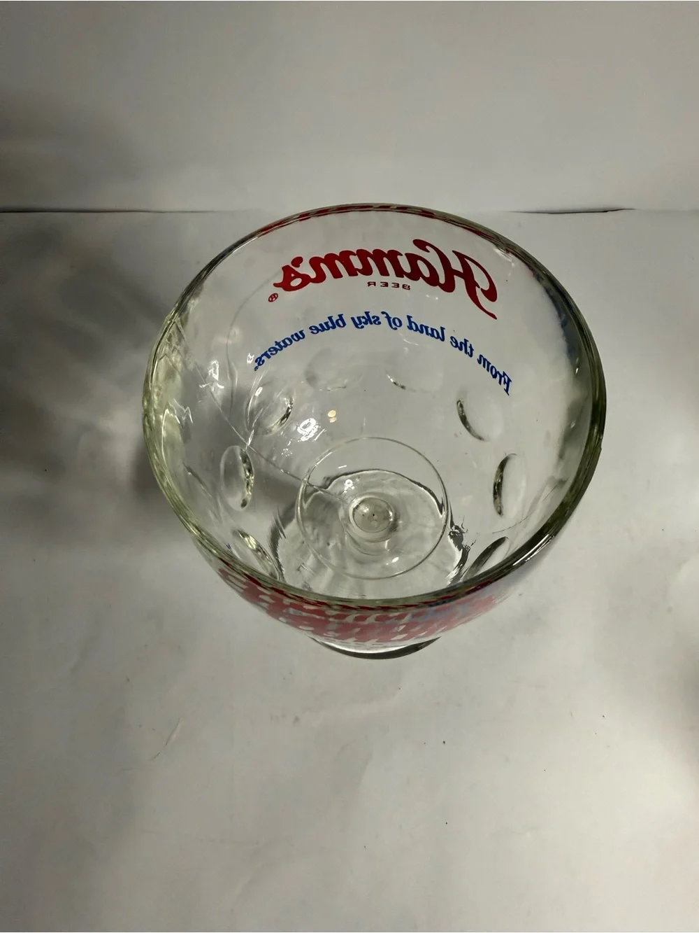 Vintage 1970s Hamm’s Beer Glass Thumbprint Goblet